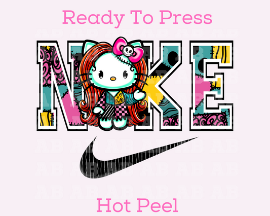 Swoosh, Hello Kitty Dressed As Sally Trendy Disney DTF TRANSFER