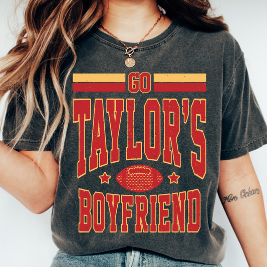 Go Taylor's Boyfriend (Distressed) Chiefs DTF TRANSFER