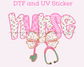 Nurse Coquette Bow Floral Nurse DTF TRANSFER or UV DTF STICKER DECAL