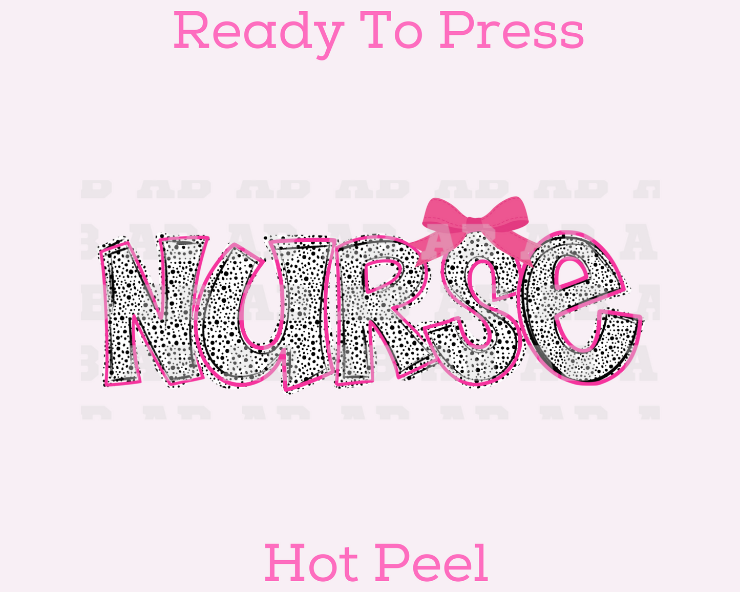 Pink Coquette Bow Dalmatian Confetti Nurse DTF TRANSFER