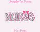 Pink Coquette Bow Confetti Nurse DTF TRANSFER