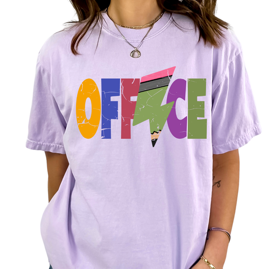 Office Distressed Pencil Bolt Teacher DTF TRANSFER