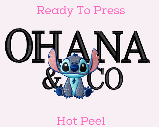 Ohana & Co Stitch Disney DTF TRANSFER
