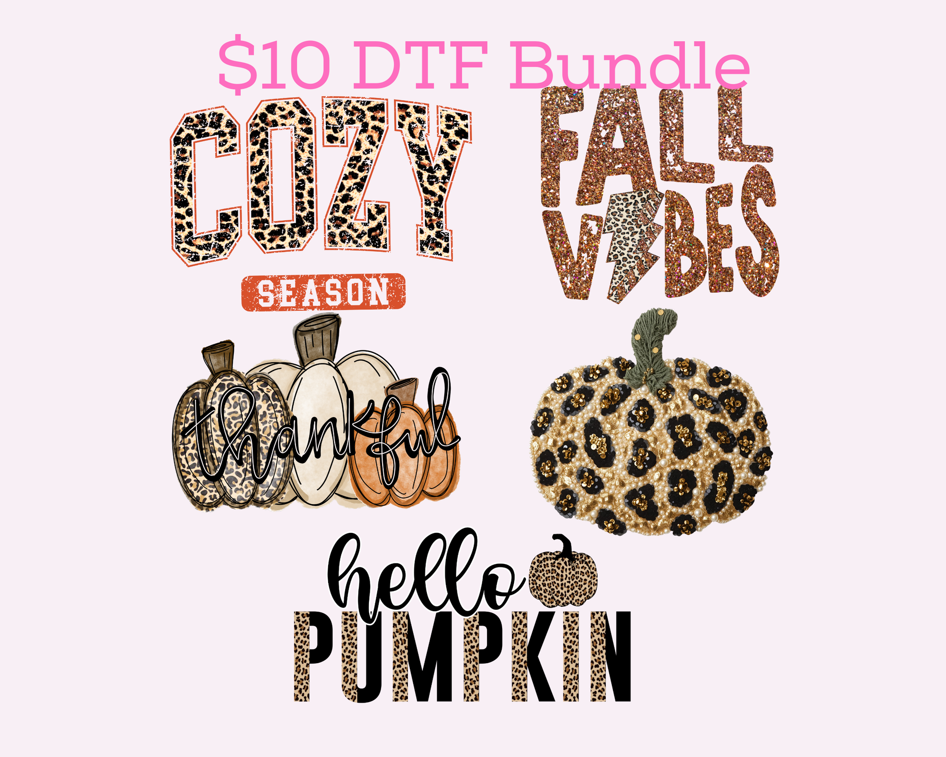 $10 Leopard Fall DTF Transfer Bundle