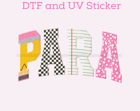 Para Faux Yarn DTF TRANSFER or UV DTF STICKER DECAL