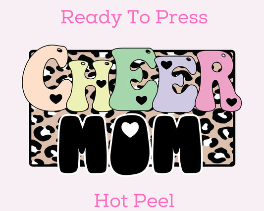 Pastel Cheer Mom DTF TRANSFER or UV DTF STICKER