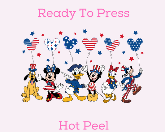 Mickey And Friends Patriotic Disney DTF TRANSFER