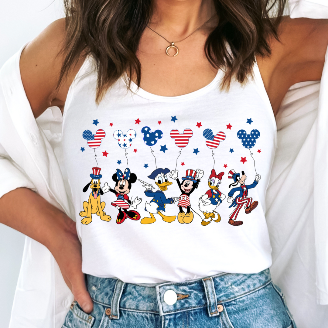 Mickey And Friends Patriotic Disney DTF TRANSFER or UV DTF STICKER DECAL