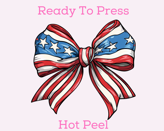 Coquette Bow 4th of July Patriotic DTF TRANSFER