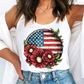 Rustic American Flowers Patriotic DTF TRANSFER