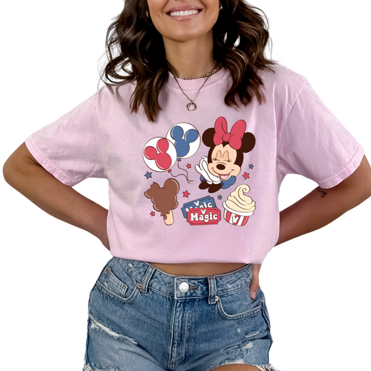 Patriotic Minnie Collage Disney DTF TRANSFER