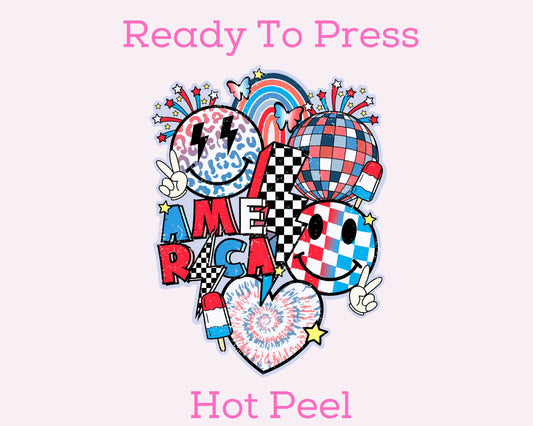 Patriotic Retro DTF TRANSFER or UV DTF STICKER DECAL