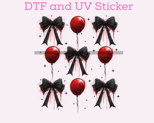 Halloween Penny Balloon DTF TRANSFER or UV DTF STICKER DECAL