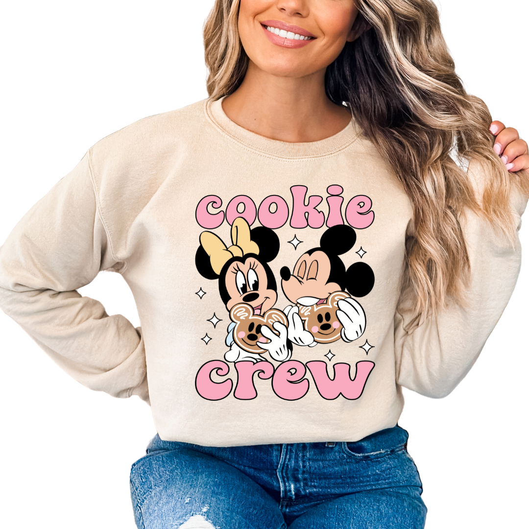 Mickey And Minnie Gingerbread Cookie Crew (Pink) Disney Christmas DTF TRANSFER