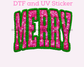 Merry Pink Faux Yarn Christmas DTF TRANSFER