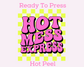 Hot Mess Express Yellow Checkered DTF TRANSFER