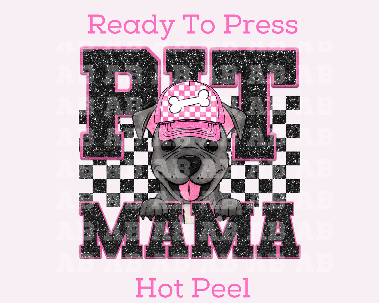 Pit Mama (Black) Faux Sequins Faux Embroidery Mom DTF TRANSFER