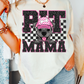 Pit Mama (Black) Faux Sequins Faux Embroidery Mom DTF TRANSFER