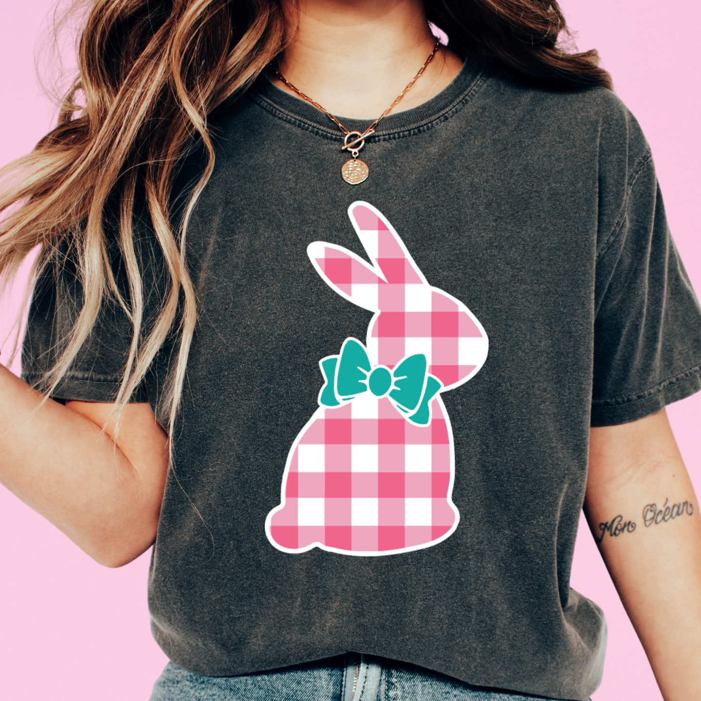 Plaid Bunny Easter DTF TRANSFER