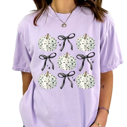 Polka Dot Pumpkins And Coquette Bows Fall DTF TRANSFER or UV DTF STICKER DECAL