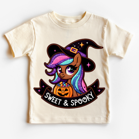 Faux Embroidery Sweet And Spooky Pony Halloween DTF TRANSFER