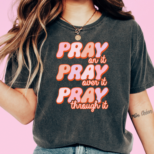Pray Through It Religious DTF TRANSFER or UV DTF STICKER or UV DTF STICKER