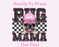 Pug Mama (Black) Faux Sequins Faux Embroidery Mom DTF TRANSFER