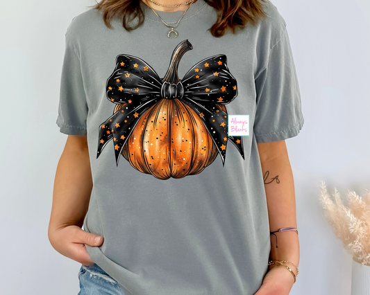 Pumpkin Bow Coquette Halloween DTF TRANSFER