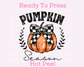 Coquette Bow Pumpkin Season (Black) Fall DTF TRANSFER or UV DTF STICKER DECAL