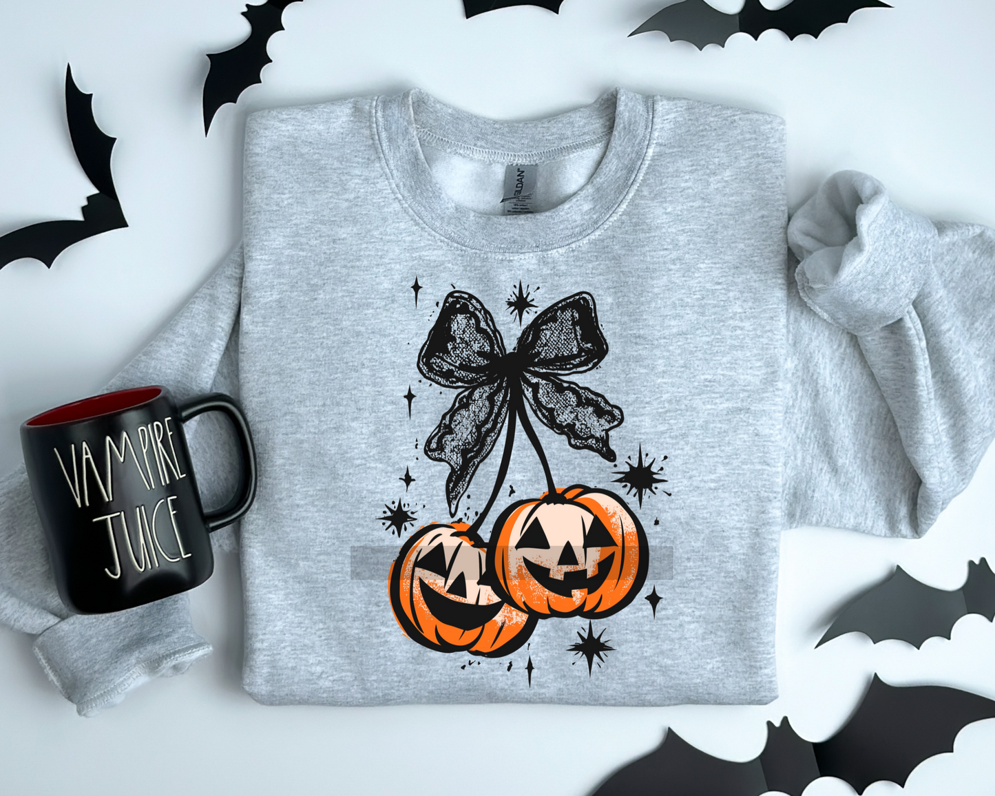 Pumpkin Cherry Bow Coquette Halloween DTF TRANSFER