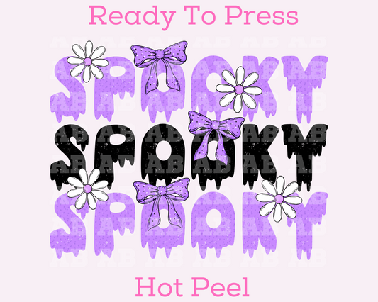 Purple Spooky And Bows Halloween DTF TRANSFER