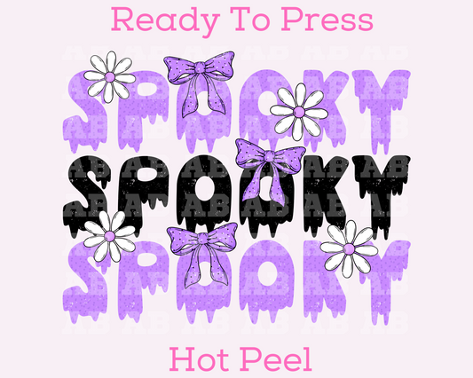 Purple Spooky And Coquette Bows Halloween DTF TRANSFER or UV DTF STICKER DECAL