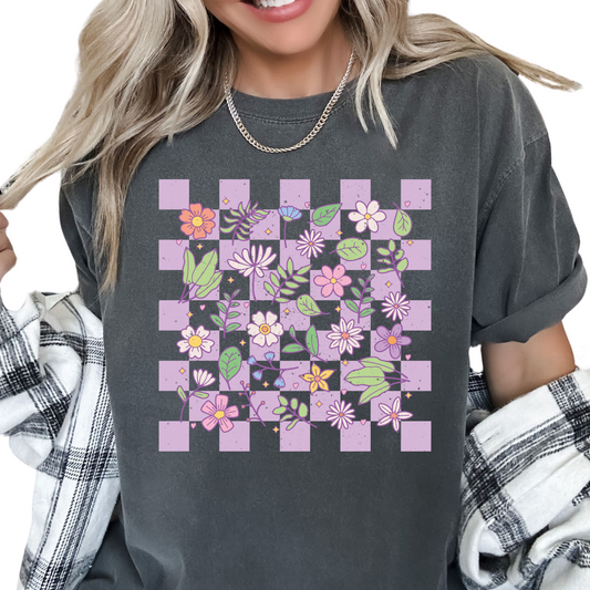 Purple Flower Collage Spring DTF TRANSFER or UV DTF STICKER