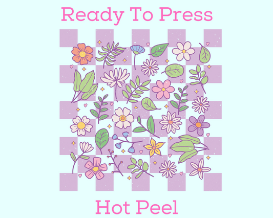 Purple Flower Collage Spring DTF TRANSFER or UV DTF STICKER