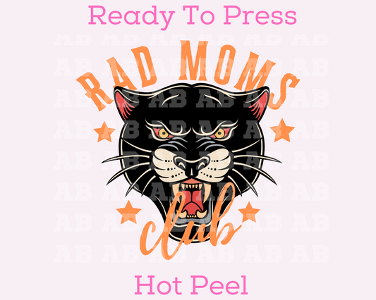 Rad Moms Club (Panther) Mom DTF TRANSFER or UV DTF STICKER DECAL