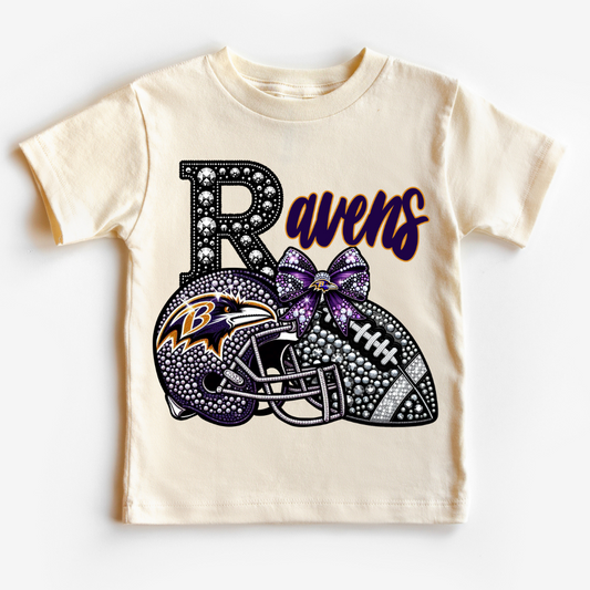 Ravens Faux Sequins Faux Embroidery Football DTF TRANSFER