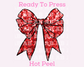 Faux Sequins Red Coquette Bow Christmas DTF TRANSFER