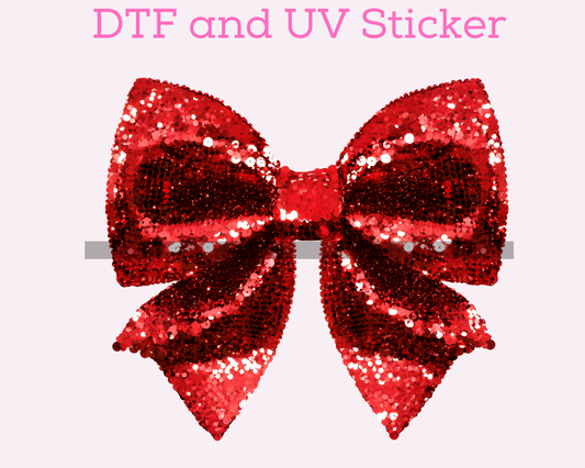 Red Coquette Bow  DTF TRANSFER or UV DTF STICKER DECAL