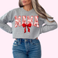 Varsity Red Floral Mama Coquette Bow Trendy Family Valentine's Day DTF TRANSFER