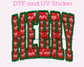 Merry Red Faux Yarn Christmas DTF TRANSFER