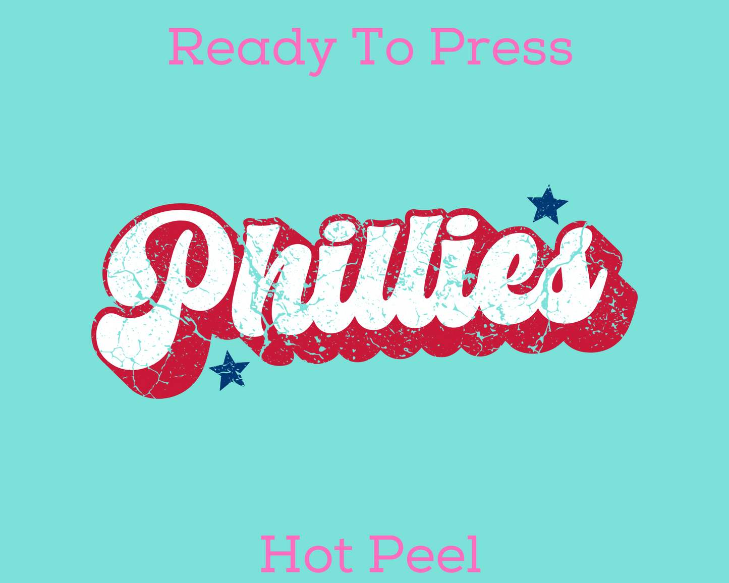 Distressed Red Phillies Baseball DTF TRANSFER
