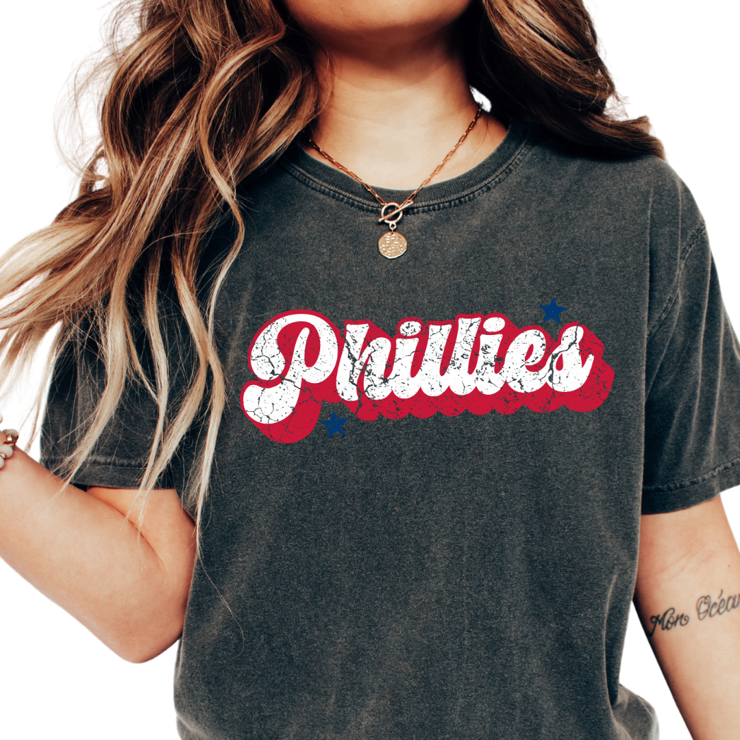 Distressed Red Phillies Baseball DTF TRANSFER