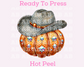 Faux Sequins Rhinestone Cowboy Pumpkin Halloween DTF TRANSFER