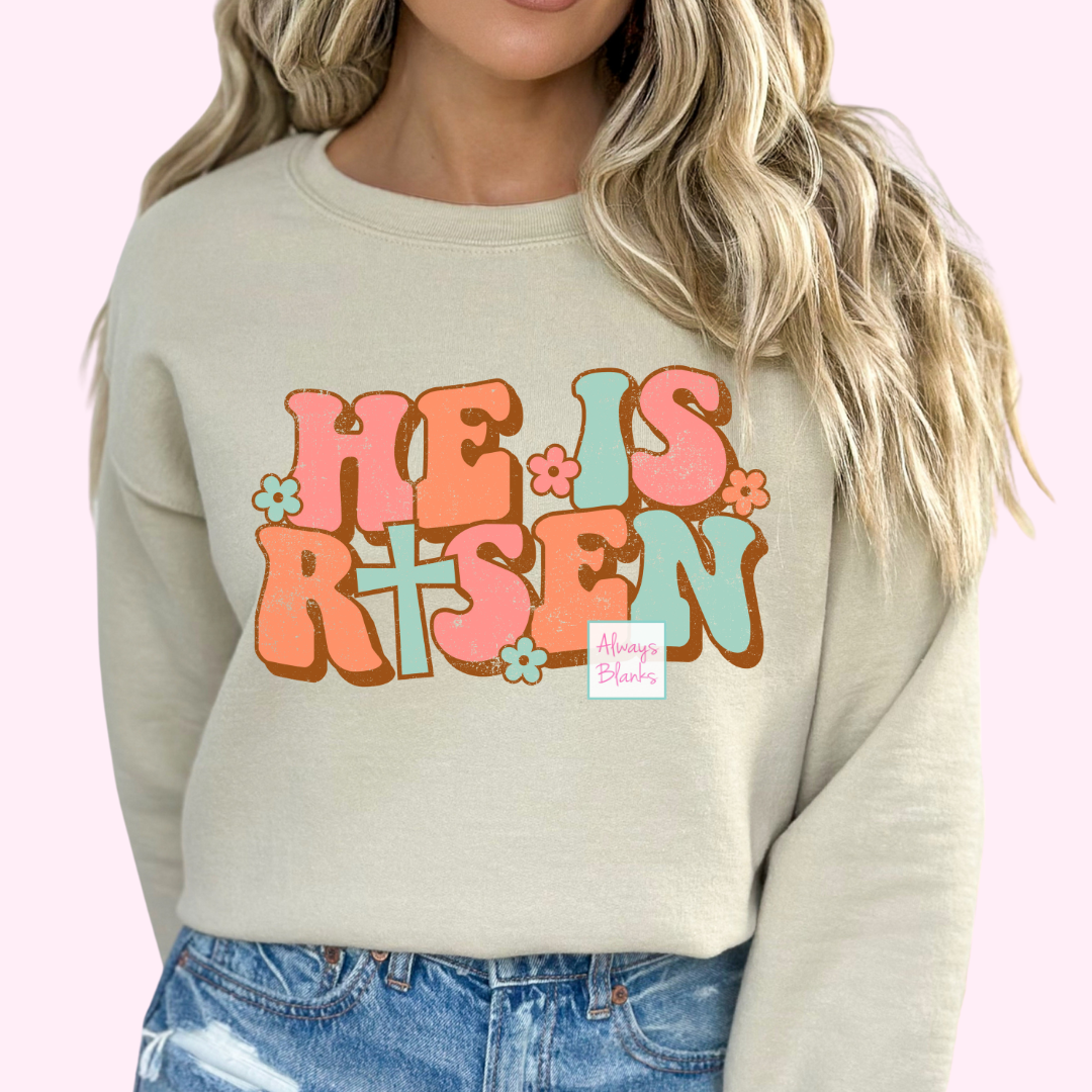 He Is Risen (Distressed) Religious Easter DTF TRANSFER