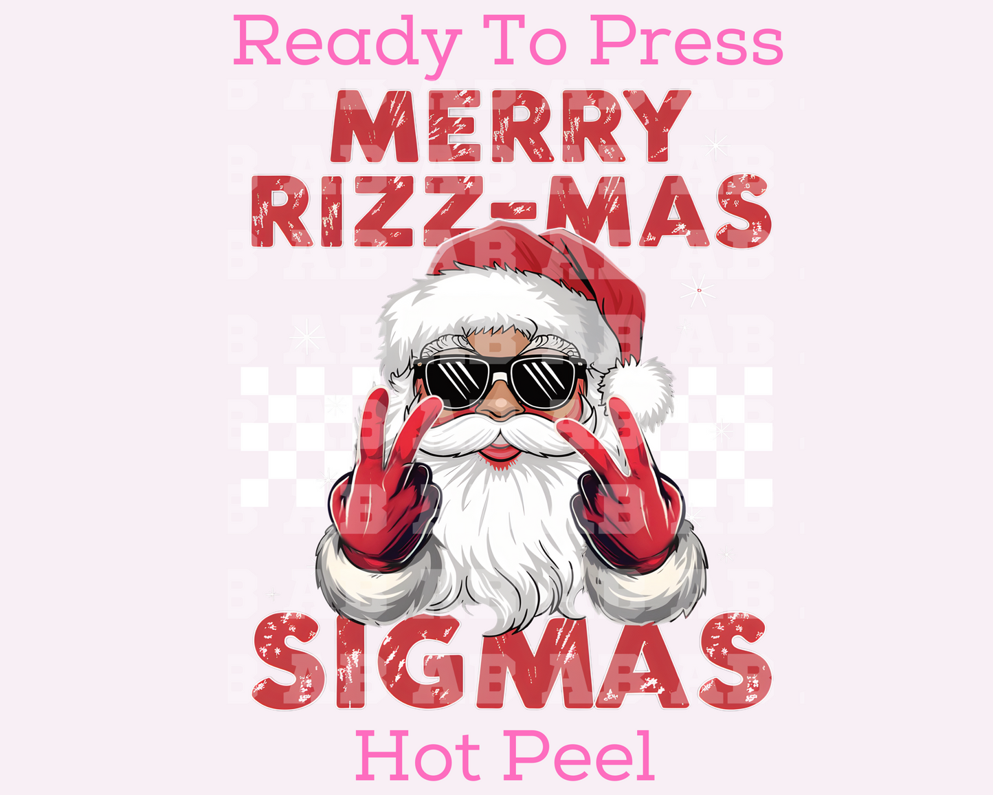 Red Merry Rizz-Mas Sigmas (Distressed) Christmas DTF TRANSFER