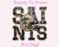 NFL Saints Faux Sequins Faux Embroidery Football DTF TRANSFER