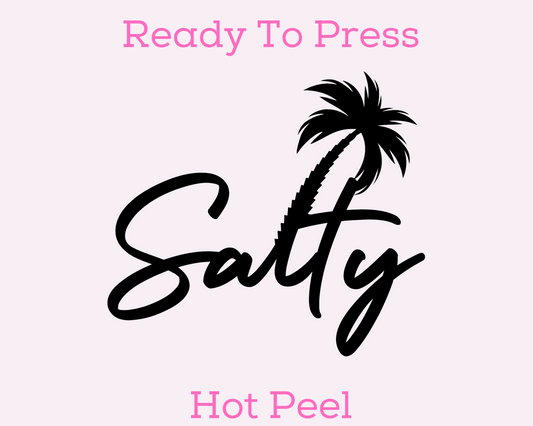 Salty (Black) Summer DTF TRANSFER or UV DTF STICKER