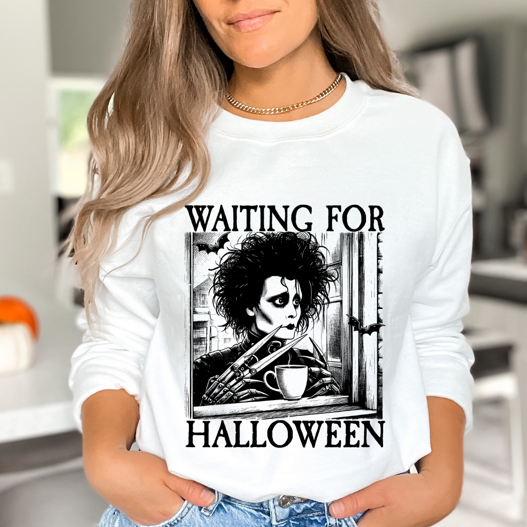 Waiting for Halloween Edward Scissorhands Halloween DTF TRANSFER