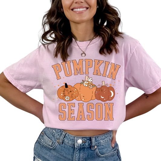 Varsity Pumpkin Season Fall DTF TRANSFER or UV DTF STICKER DECAL