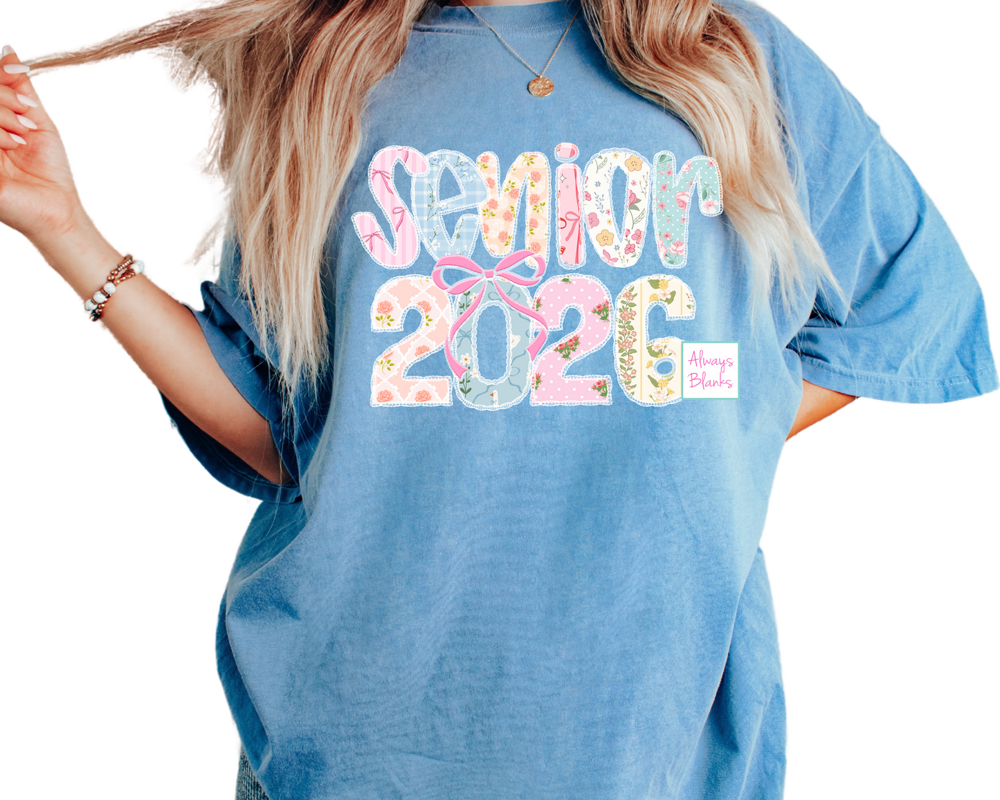 Senior 2026 Preppy Lace Coquette Bow Graduation DTF TRANSFER or UV DTF STICKER DECAL